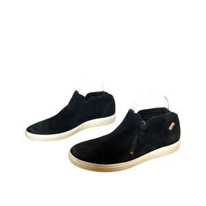 ECCO Womens Soft 7 Nubuck Suede Leather Zip Bootie Black Size 10 Comfort Sneaker